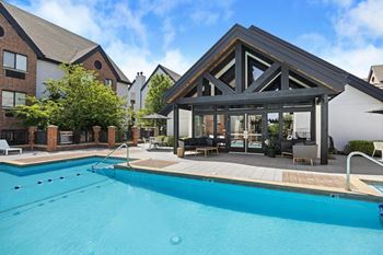 Clean blue swimming pool